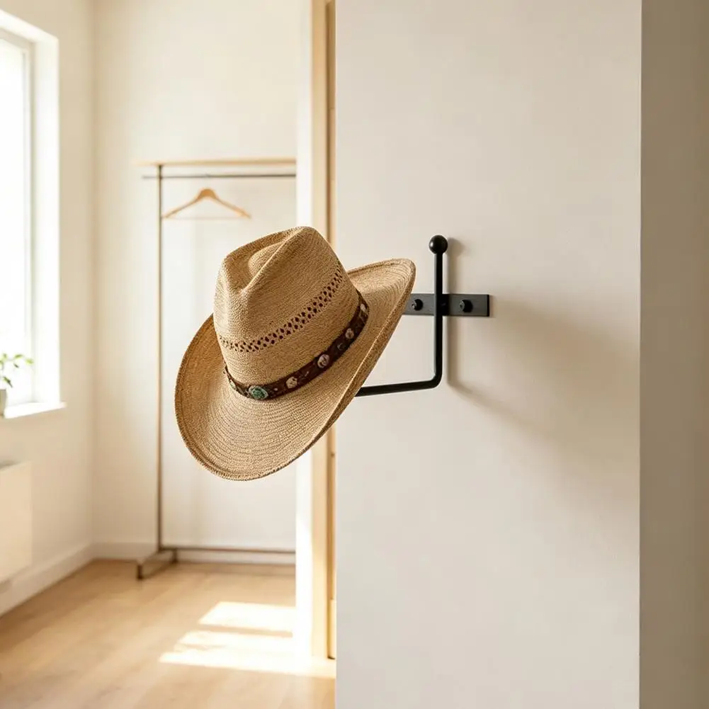 Soporte de pared para sombreros, organizador de gorras de metal en forma de V, estante de pared resistente para gorras de béisbol, exhibidor de sombreros de vaquero.