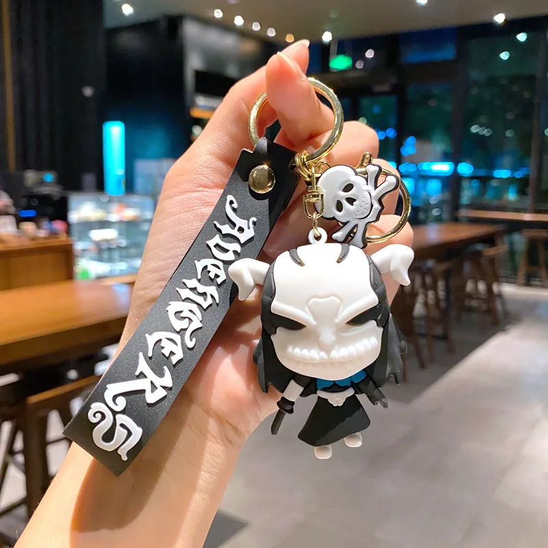 Anime bonito boneca lixívia chaveiro kurosaki ichigo cosplay chaveiro pingente de silicone carro mochila chave feminino amigos presente