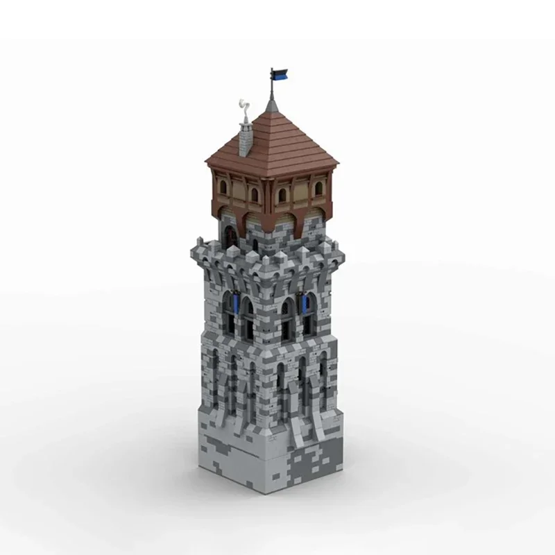Medieval Castle Model Moc Building Blocks H15 Big Front Tower Bricks Model DIY Assembly Construction Toy Holiday Birthday Gifts