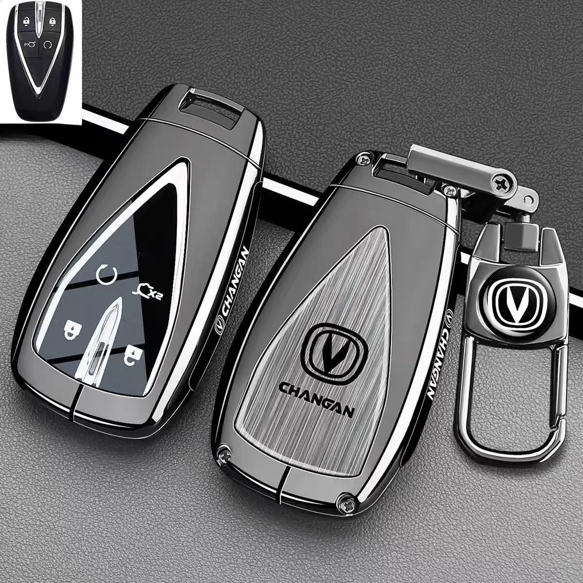 Zinc Alloy Car Key Case Cover Shell Protector Fob Holder for Changan Ruicheng Plus Lantuo F70 Eado UNI-T CS35 Plus Accessories