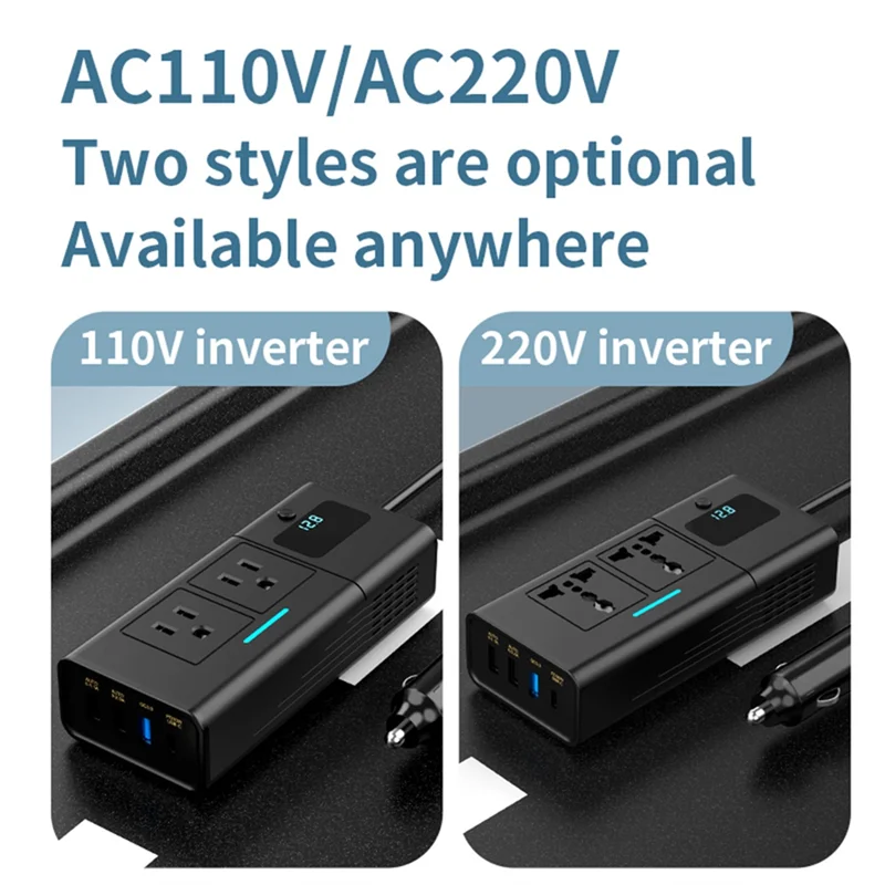 

A80X-200W Car Inverter DC 12V To AC Inverter PD QC3.0 4USB Ports Dual Car Power Inverter Adapter