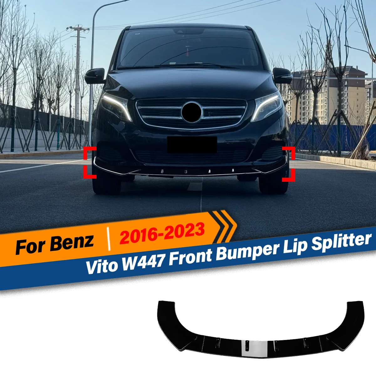 

Для Mercedes Benz Vito W447 2016 2017 2018 2019 2020 2021 2022 2023 передний бампер, разделитель губ, диффузор, спойлер, комплекты кузова