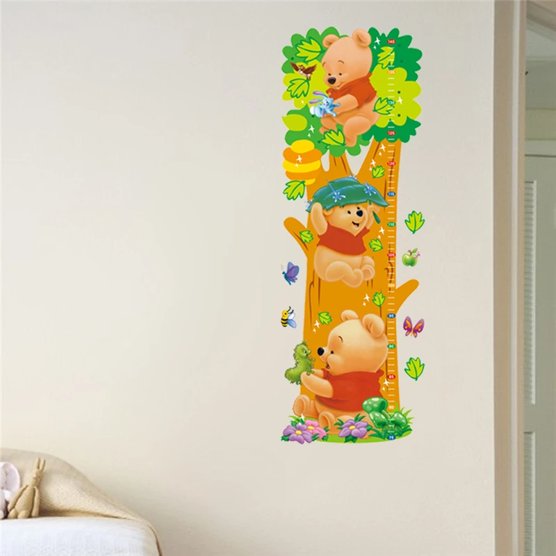 Winnie The Pooh Wall Stickers For Kindergarten Kids Room Home Decoration Diy Cartoon Bear Tiger Animal Mural Art 3d Window Decal