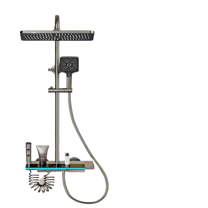 Black Bathroom Shower Set Wall Mounted Copper Faucet Bath and Shower Head Elegant and Functional for Modern Bathrooms