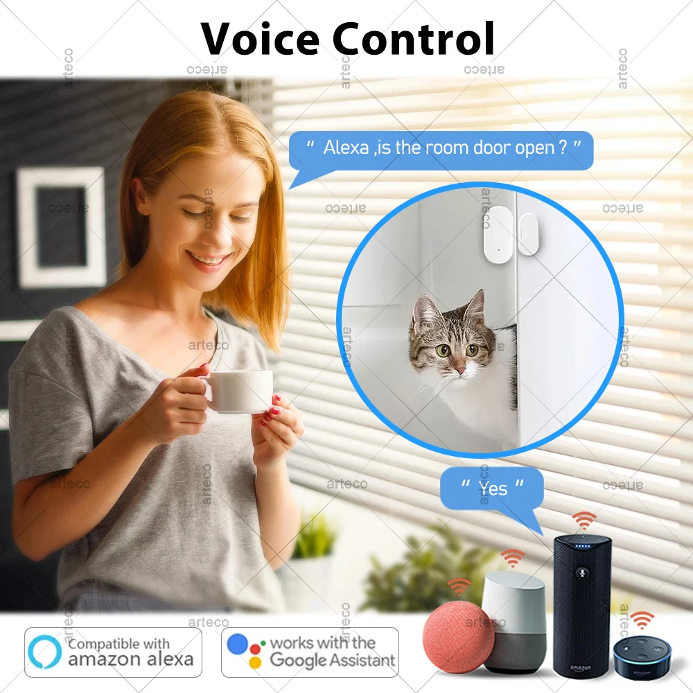 Ewelink ZigBee Sensore per porte e finestre Sensore di ingresso Sensore per porte antifurto Allarme domestico intelligente Protezione di sicurezza Funziona con Zigbee Gateway