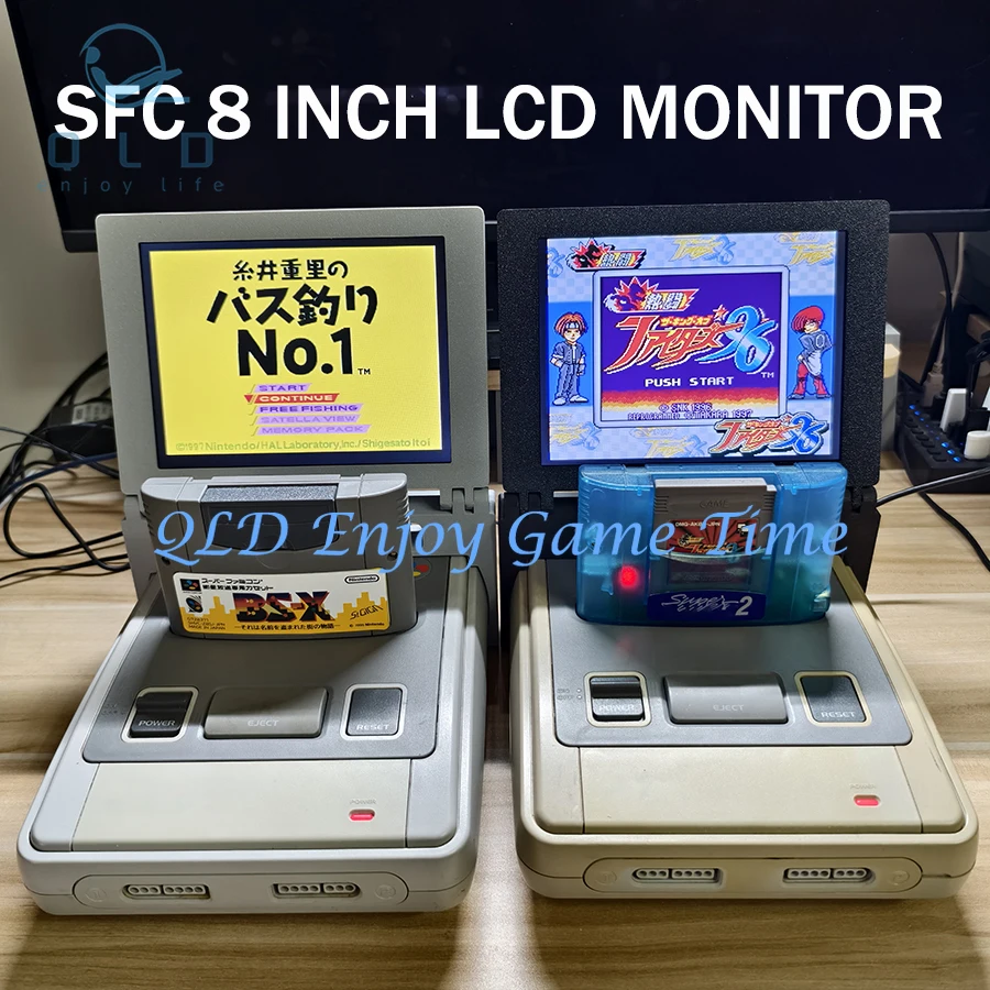 

8-дюймовый 4:3 ЖК-дисплей SFC игровая консоль портативный экран дисплея, складной мини-монитор с высококачественной стереосистемой для SNES AV-выхода