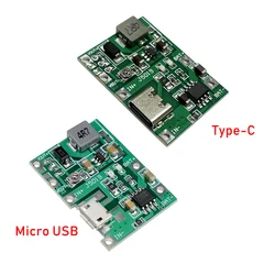 Type-C Micro USB Lithium Li-ion 18650 3.7V 4.2V Battery Charger Board DC-DC Step Up Boost Module Battery Charging Step-Up Board