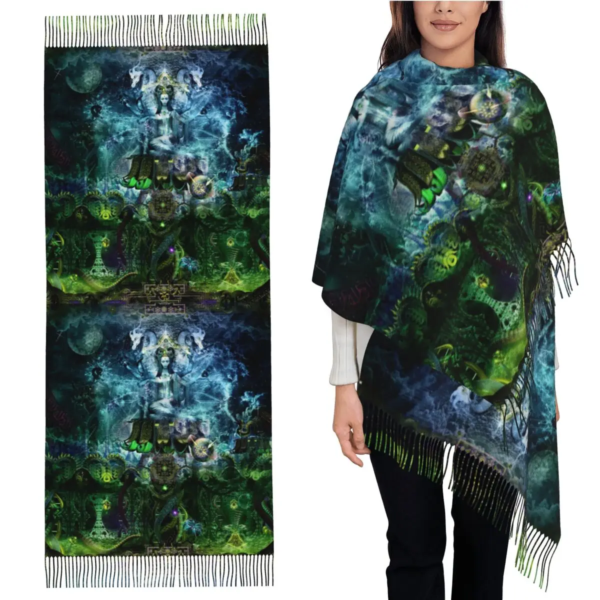 

Axis Mundi Scarf Tassel Scarves Women Soft Warm Shawls and Wraps Large Fall Winter Shawl Wrap