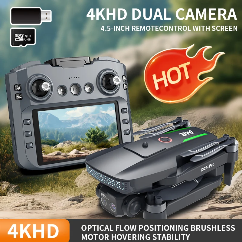 

DWI New with Screen Remote Control D25-PRO MAX GPS Drone 5G WIFI 8k HD Professional Camera FPV Drones RC Quadcopter Helicopter