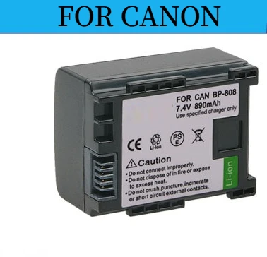 

BP-808 аккумулятор 890 мАч с полным декодированием для видеокамеры Canon Legria FS36 FS37 FS306 FS46 HF R506 R606
