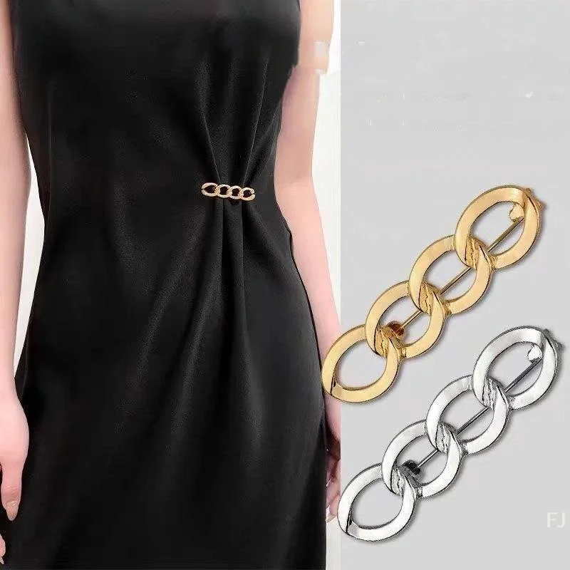 [YU]3pcs Versatile Waist Cinching Buckle For Jeans, Fashionable Alloy Adjustable Detachable No-Sew Button Belt, Shrink Waistban
