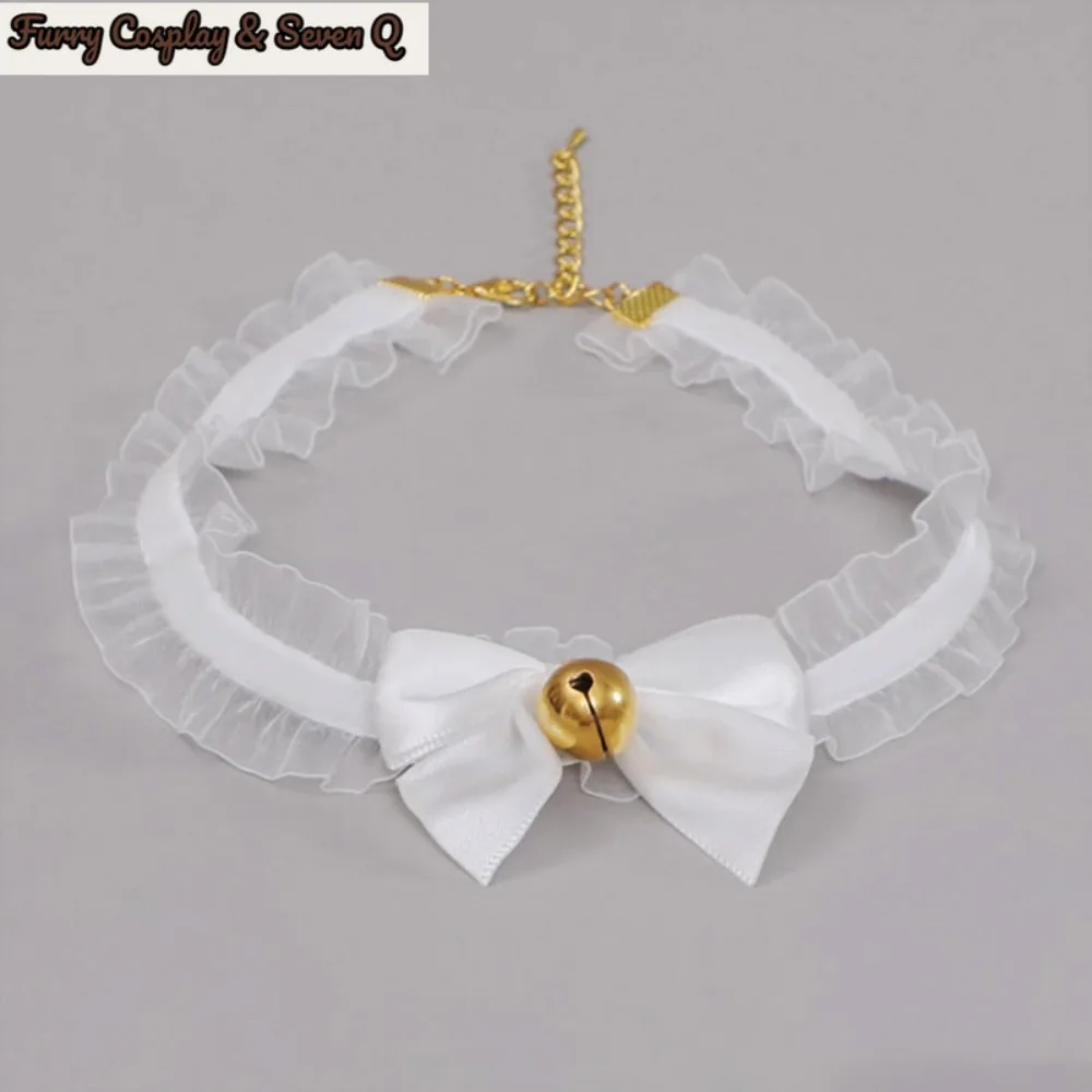 Handmade Lolita Neck Bell Props Lace Bow Bell Collar Bow Anime Cosplay Costume Accessories 2