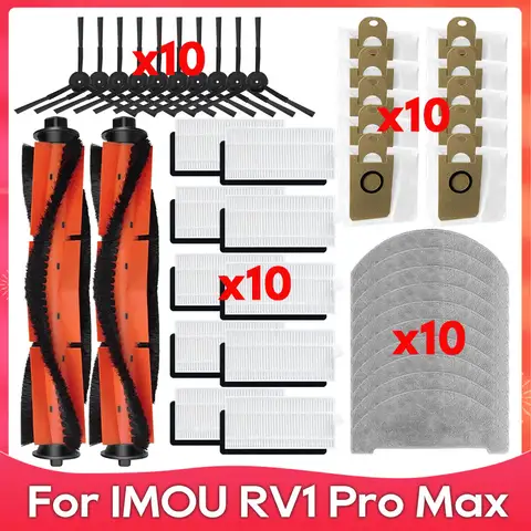 IMOU RV1 Pro, RV1 Pro Max 호환 교체 부품 액세서리 메인 및 사이드 브러시 HEPA 필터 물걸레 천 먼지 봉투