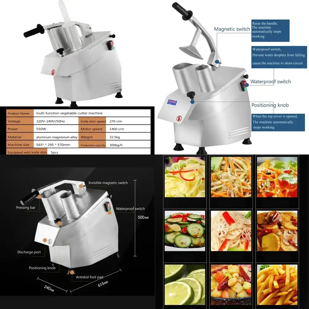 12.5 Hot sell Onion/Radish/Melon/Potato Slicing Dicing Cutting Machine Electric Vegetable Fruit Cutter Machine