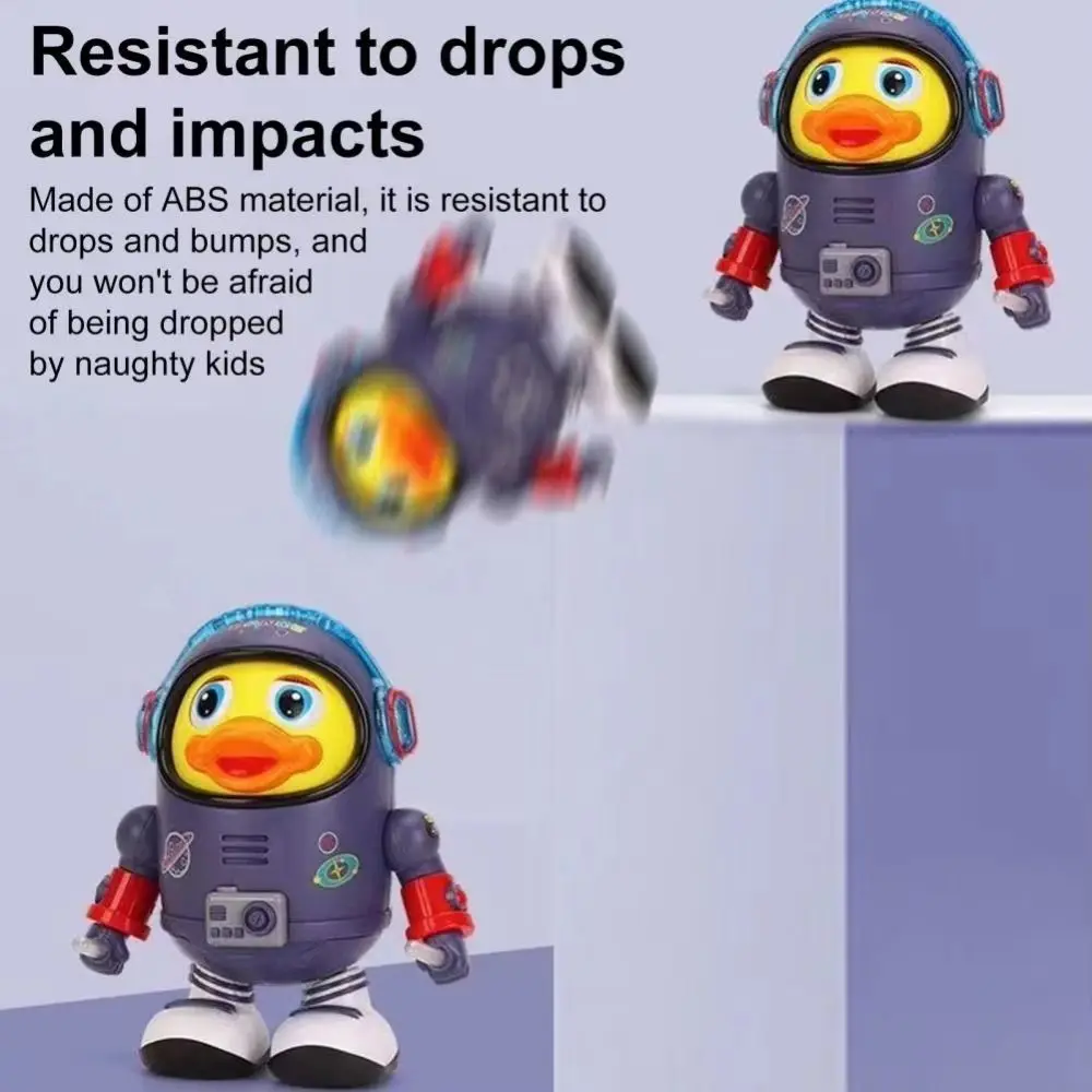 

Plastic Dancing Astronaut Duck Toy Sound And Light Interactive Electric Dance Space Duck Early Education Craft Decor
