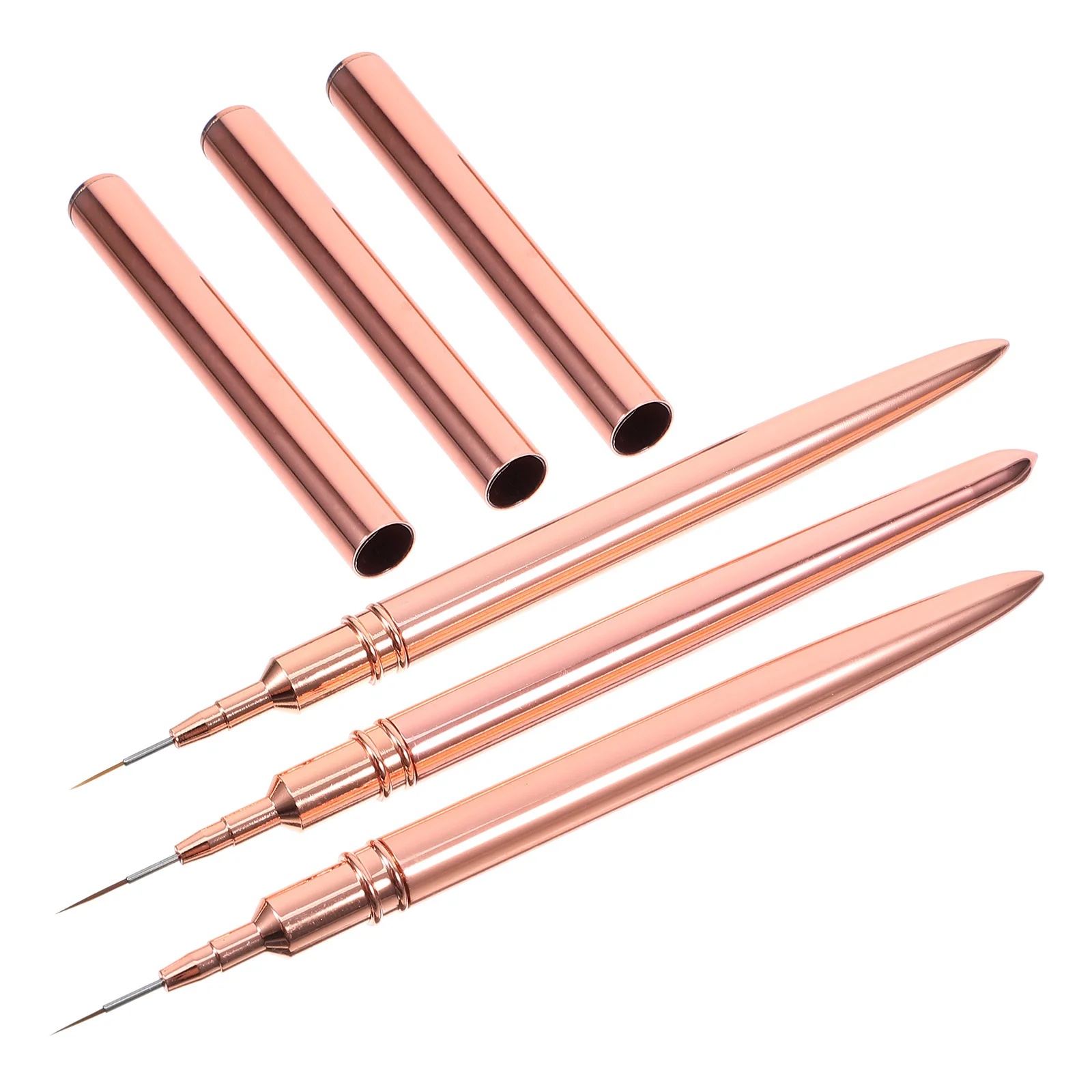 

3Pcs Nail Art Liner Pen Set Copper Nylon Fine Tip for Smooth Precise Lines Portable Manicure Drawing Tool Home Salon Nail Design