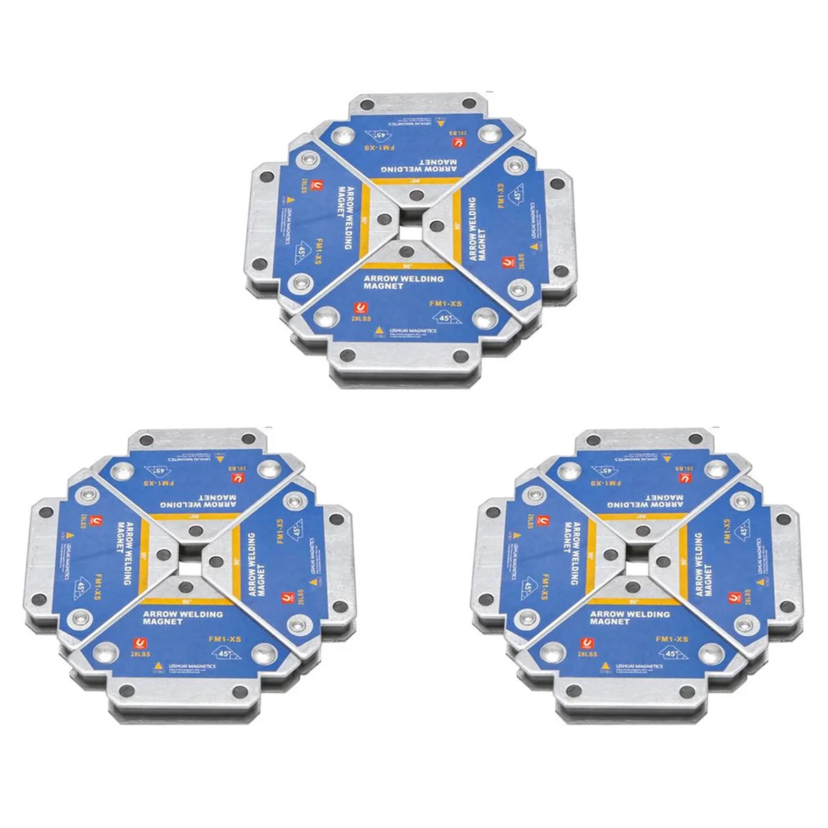 

New 12Pcs 50KG Magnetic Welding Holders Angle Solder Magnet Weld Fixer Positioner Ferrite Holding Auxiliary Locator Tools