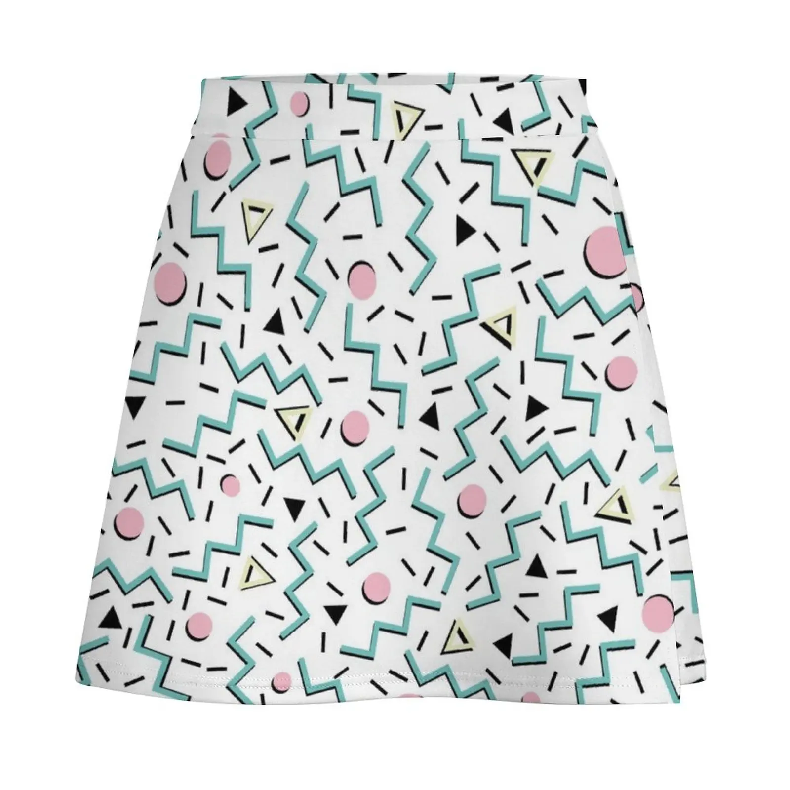 Back to the 80's eighties, funky memphis pattern design Mini Skirt kawaii skirt women's clothing trend 2026 Mini Skirt
