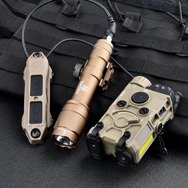 ยุทธวิธี OGL สีแดง/สีเขียว/สีฟ้าเลเซอร์ไนลอน Full Functoin & WADSN ไฟฉาย LED M300A M600C & Dual รีโมทปุ่มควบคุมสวิทช์