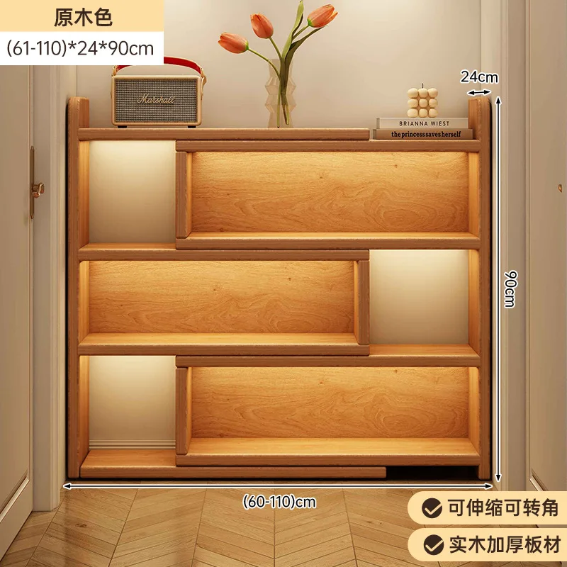 رف كتب زاوية، جدار متكامل من الخشب الصلب، خزانة تلسكوبية، رف تخزين مكتبي منزلي، خزانة بسيطة