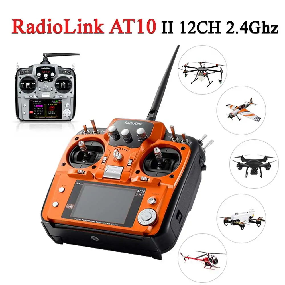 RadioLink AT10 II 12Channels 2.4Ghz RC Transmitter with R12DS Receiver PRM-01 Voltage Return Module for RC Quadcopter Fixed Wing