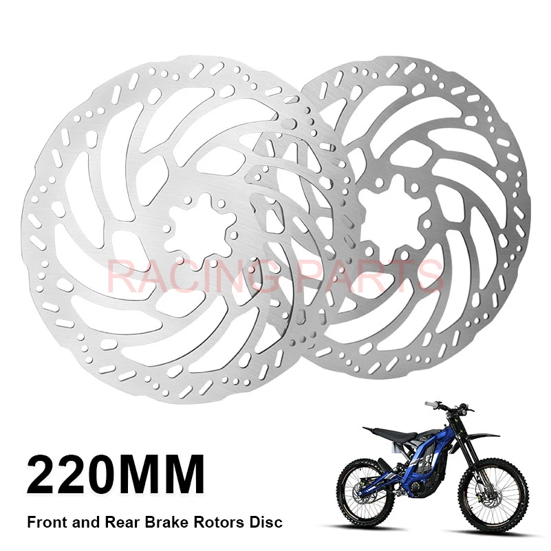 Conjunto de Discos de Freio Dianteiro e Traseiro de 220mm para Motocicletas Segway X160 X260 e Peças para Sur-Ron Sur Ron Surron Light Bee X & Light Bee S