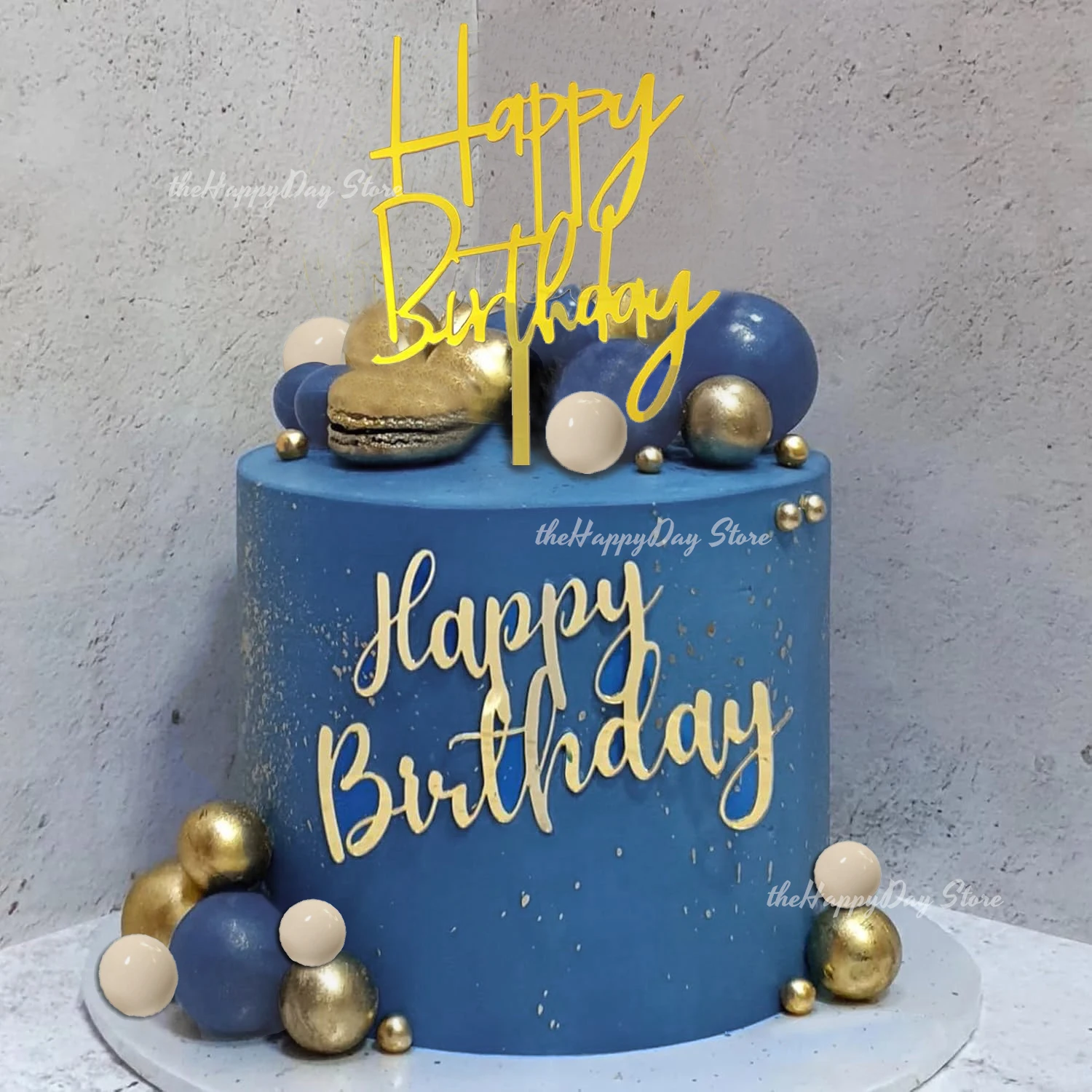 36-teiliges Marineblau-Gold Boho Kuchendekoration-Set Kugeln Cake Topper Happy Birthday Kucheneinsatz Geburtstag Baby-Shower Hochzeitsdekoration – Detail 39