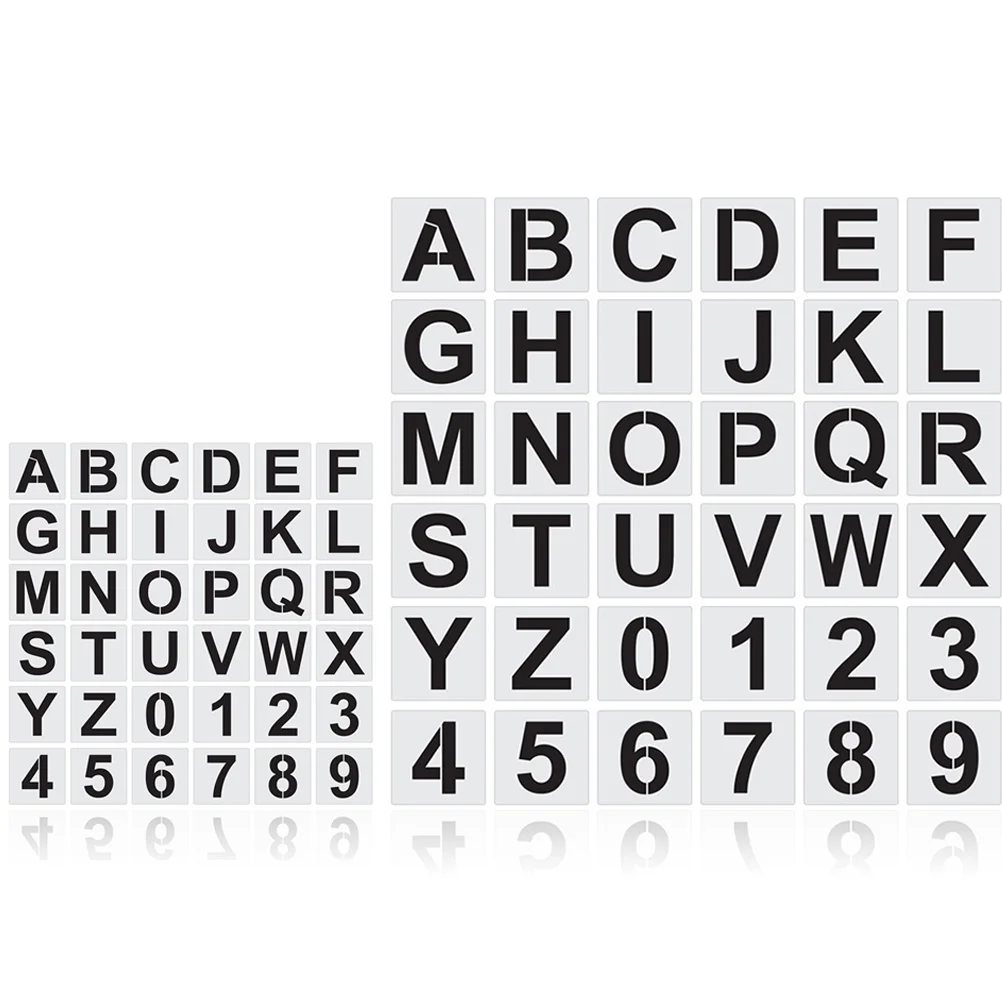 

72Pcs Multi-Function Stencils Set Compact Reusable Letter Templates for Handmade Crafts Decor Wall Painting Spray DIY Supplies