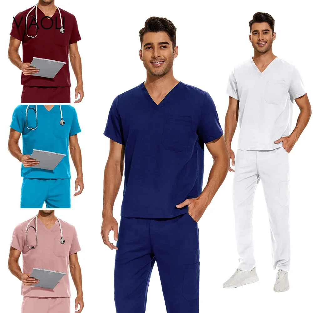 Wholesale Scrubs Uniforms Pet Clinic Hospital Veterinary Work Wear Sets High-quality Spa Uniform Women Men Cleaning Nursing Suit