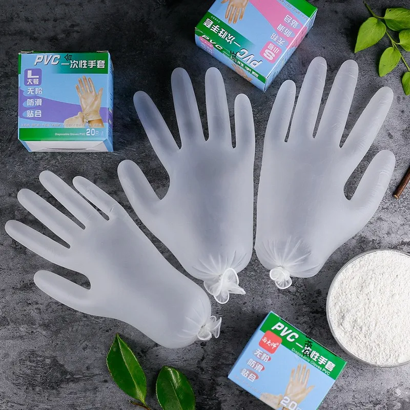 Festive Birthday Party Supplies Event Tableware  Disposable Powderless PVC Transparent Baking Kneading Food Gloves 80 Pcs/lot