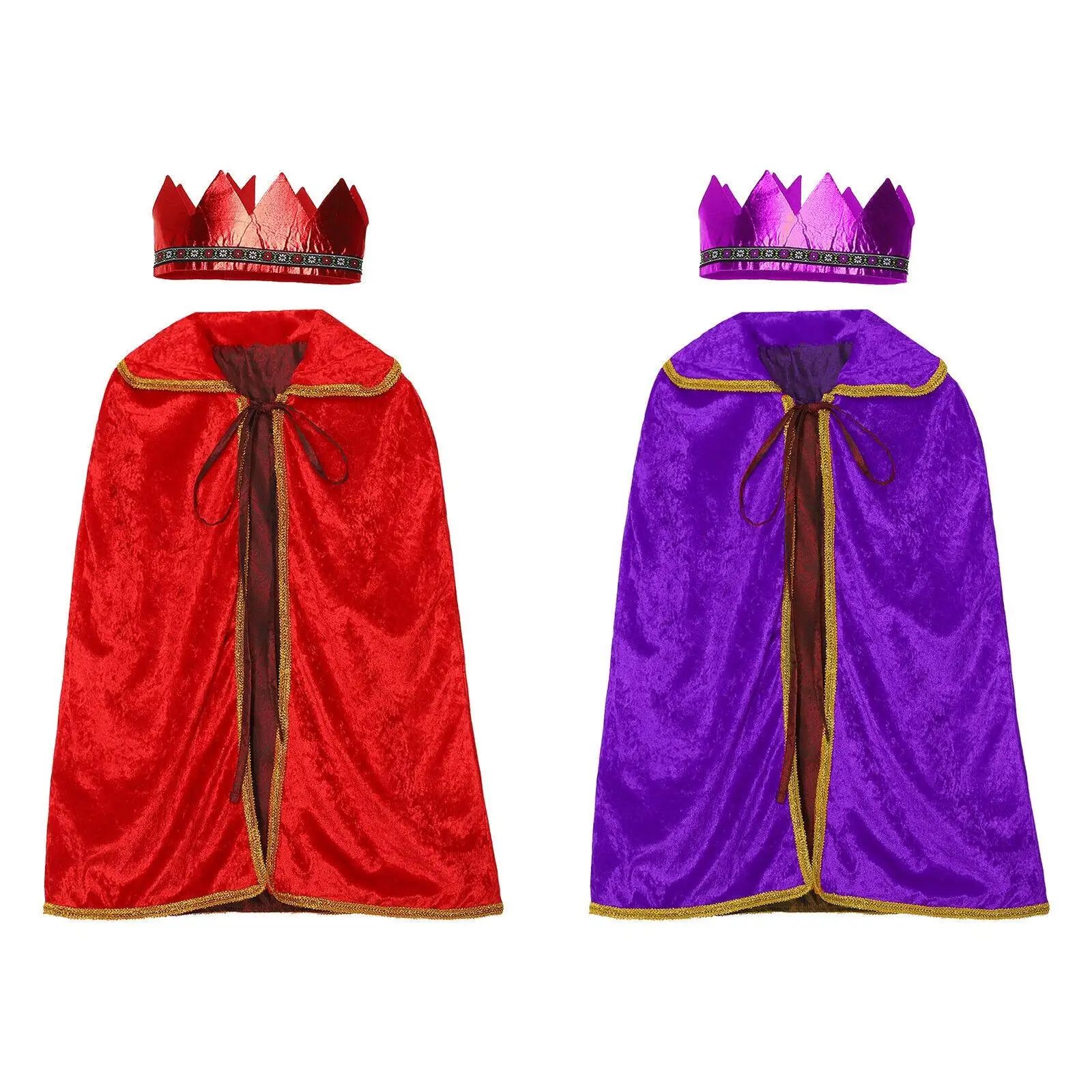 Renaissance Medieval Velvet Collar Cotelet Golden  Robe loween Role-plang Prince Costume Robe Ethnic Stage Costume