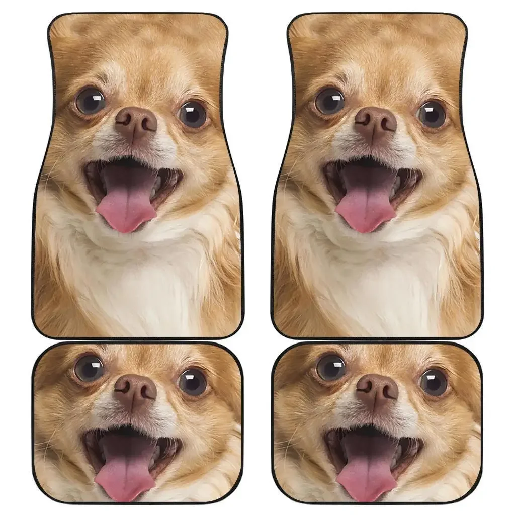 

Chihuahua Puppy 3D Pattern Custom Accessories Set Season Non Slip Rubber Backing Car Floor Mat Car Interior Decorative