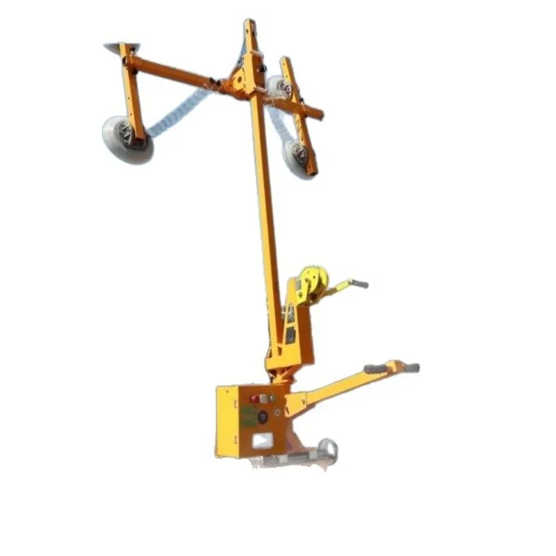 Hand-cranked glass transport cart with safe suction up to 2.5 meters