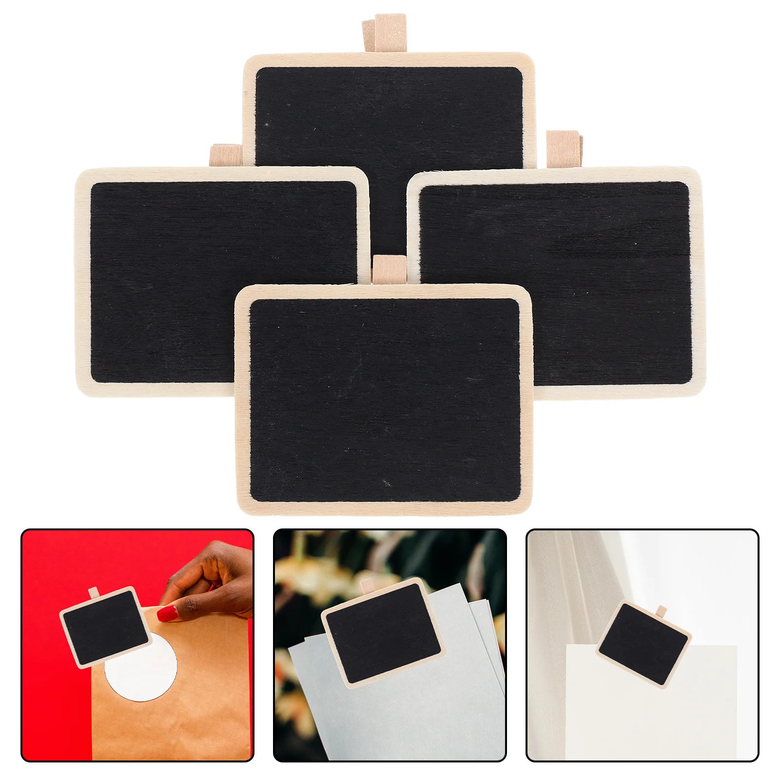 

4Pcs Mini Blackboard Clips Wooden Small Chalkboard Signs for Food Display Memo Notes Photo Label Holder Chalkboard Clips