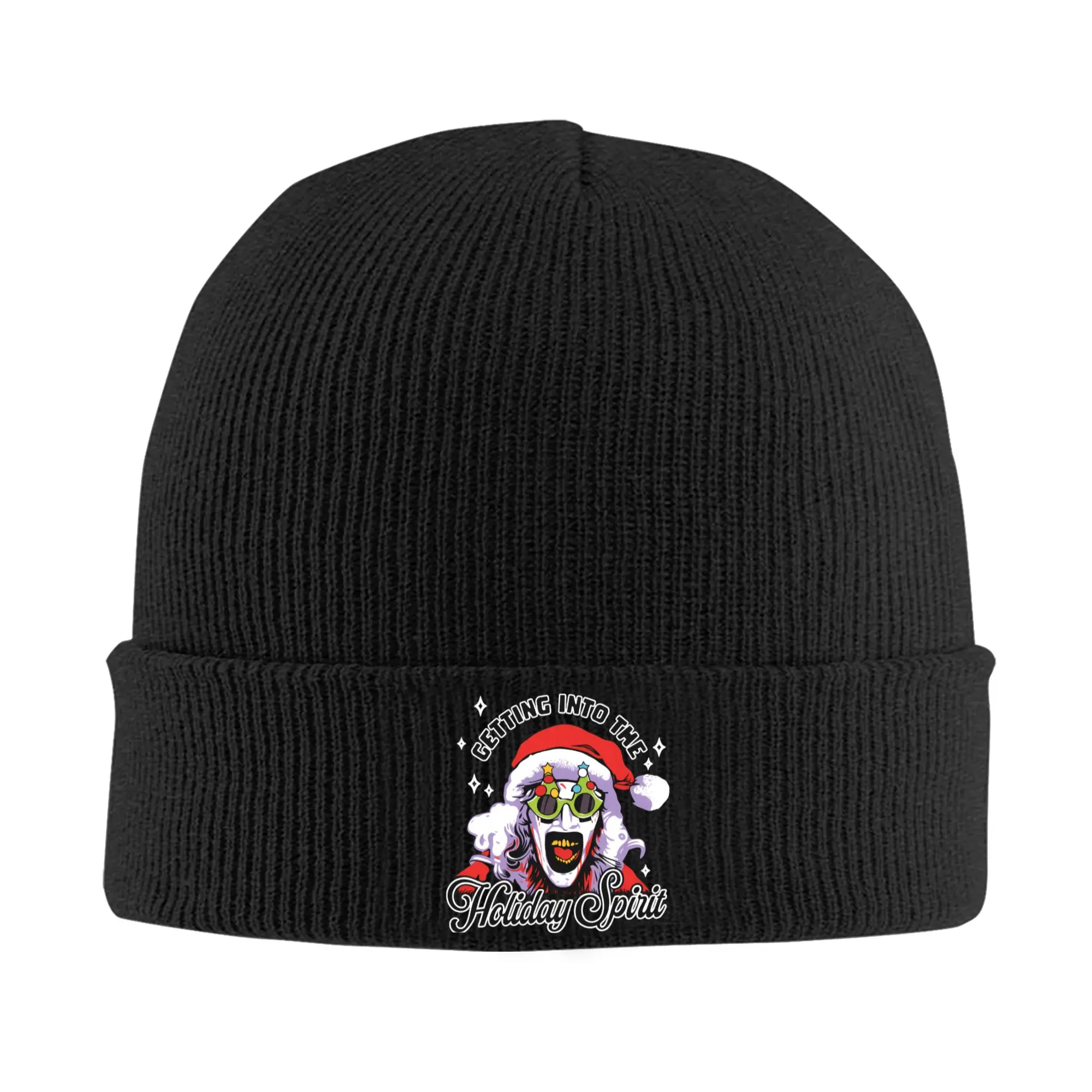 Terrifier Holiday Spirit Santa Bonnet Hats  Beanie Hats Autumn Winter Skullies Beanies Street Female Male Gym Elastic Cap