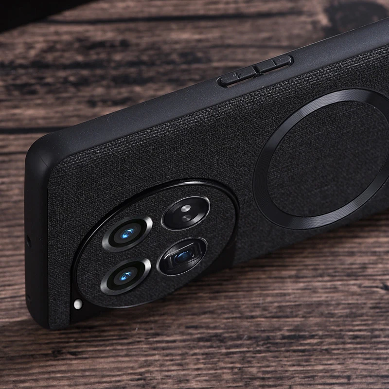 حافظة لهاتف OnePlus 12 قماش مغناطيسي ممتاز + غطاء قماش منسوج رفيع للغاية مضاد للانزلاق لهاتف One Plus 12