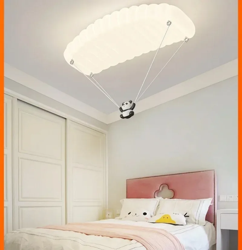 Panda Parachute Ceiling Lamps Cute Children's Room Lamp Modern Romantic Warm Little Girl Boy Bedroom Decor Ceiling Lights