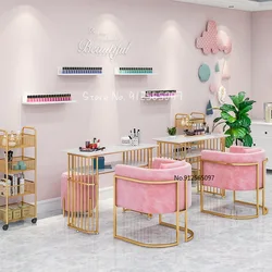 Nordic Light Luxury Marble Manicure Table and Chair Set Single Manicure Table Beauty Salon Double Nail Table Desk Manicure Table