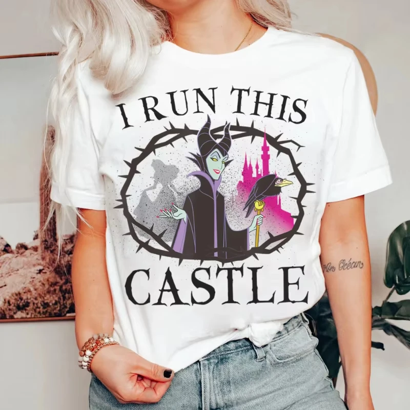 

Disney Villain Maleficent Sleeping Beauty Maleficent I Run This Castle T-Shirt Disney Family Shirt Disney World Travel T-Shirt