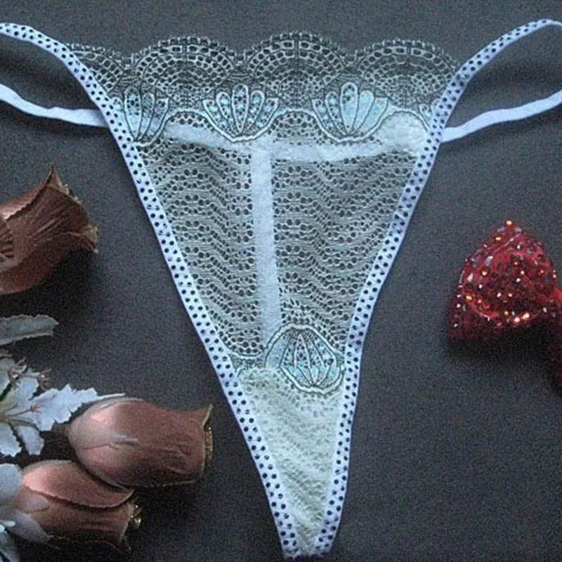 1/3pcs Sexy Women's Cotton Mesh Transparent Panties Thong Lace-up Underwear Fashion Low Waist Women's Underwear Seamless Panties