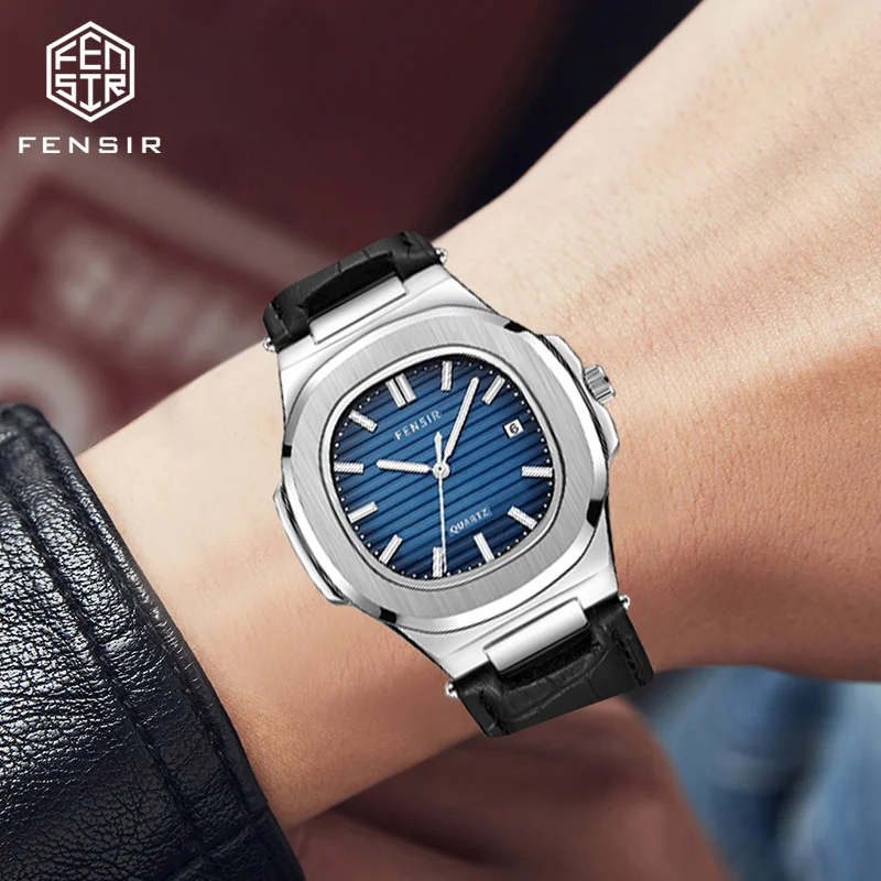 

Top Luxury, High-End, Light Luxury, Fashionable Square Men's Watch, Waterproof, Calendar, Leather Strap, Business Casual, Versatile, Stylish, Handsome, Trendy Men's Wristwatch, Suitable for Wearing in Various Occasions