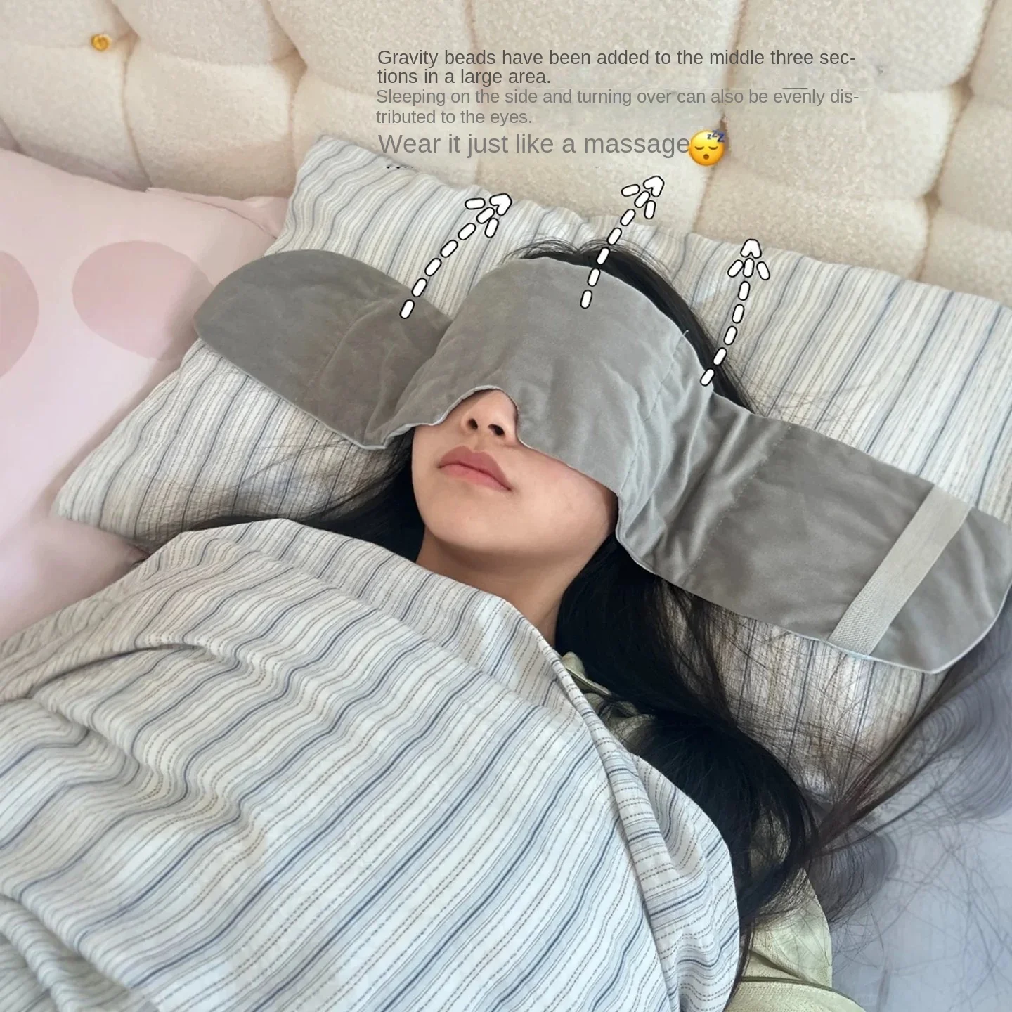 Premium Gravity Eye Mask for All Sleeping Positions, Perfect for Travel Home Office, Alleviates Insomnia Fatigue for Men & Women