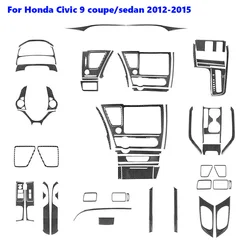 For Honda Civic 9th Coupe/Sedan 2012 2013 2014 2015 Accessories Carbon Fiber Car Interior Gear Shift Door Panel Window Sticker