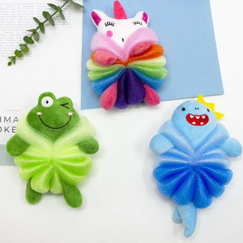 1PC Baby Bath Ball Cartoon Bath Sponge Mermaid Unicorn Sponge Shower Rub Bath Shower Wash Cleaning Tools Shower Sponge