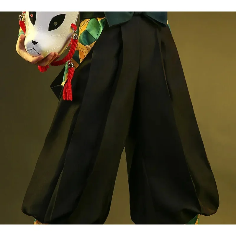 LCK01 أنيمي شيطان القاتل سابيتو تأثيري ازياء كيميتسو نو يابا كيمونو الأبيض عباءة رجل معطف بطانة السراويل شعر مستعار هالوين CoYh1 @!