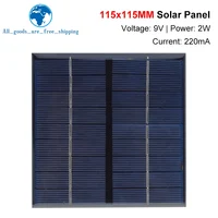 Panel Solar de 9V, 2W, 220ma, 115X115MM, Mini sistema Solar, bricolaje para baterías, cargadores de teléfonos móviles, célula Solar portátil