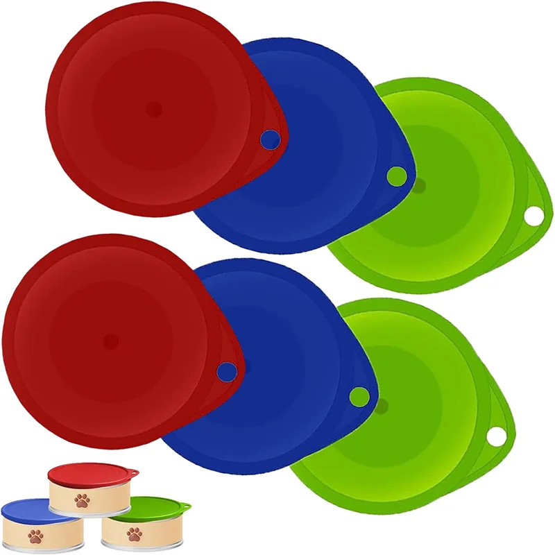 Plastic Canned Lid 6Pcs Reusable Pet Can Cover Lids Food Tin Cover Kitchen Storage Accessories Food Lids for Pet Food Storage