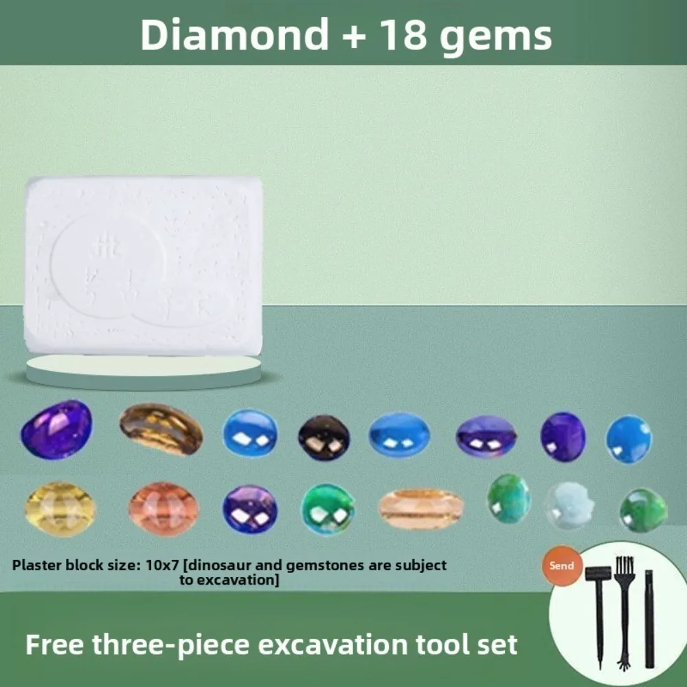 Kit de excavación de fósiles de dinosaurios que brilla en la oscuridad para niños, juego de juguetes educativos de excavación de arqueología STEM con herramientas para niños y niñas