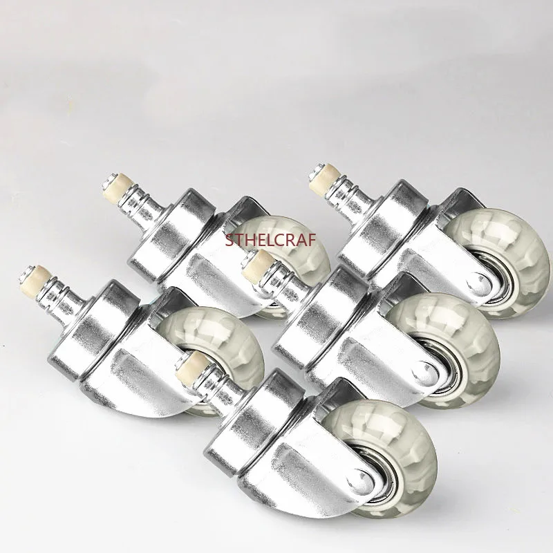 5Pcs M11x22 Insert Rod Office Chair Casters 360-degree Rotation Silent Bearings Roller Wheel for Lockers Cabinet Kitchen Cart