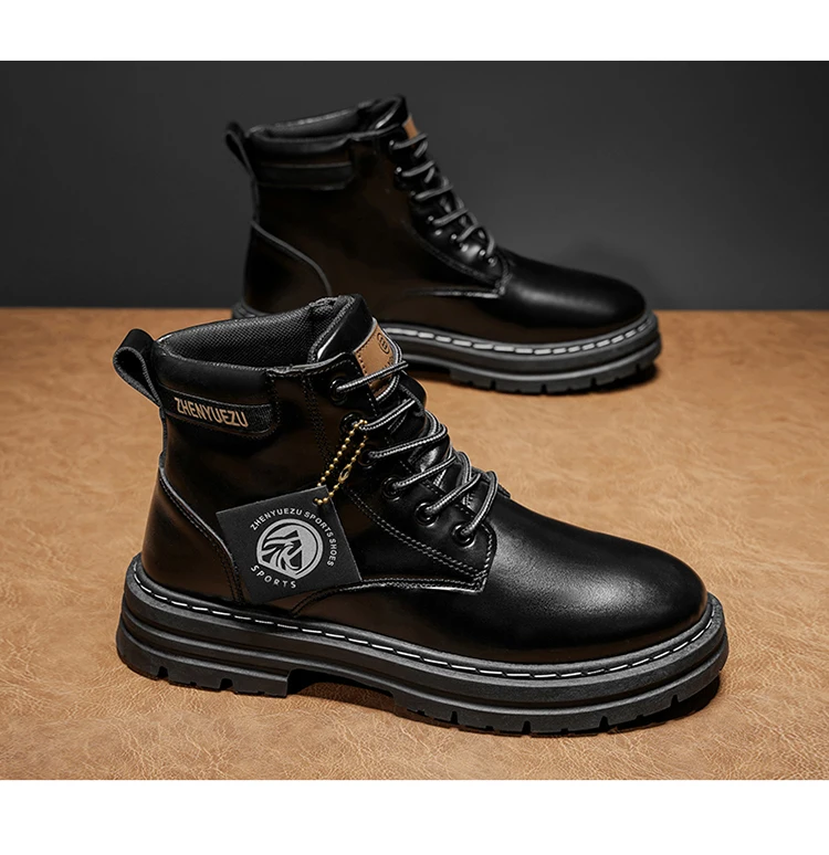 Modische Herren-High-Top-Stiefel, weiches Komfortfutter, verschleißfeste Sohle, ideal für Outdoor-Sport und Wandern. – Detail 21